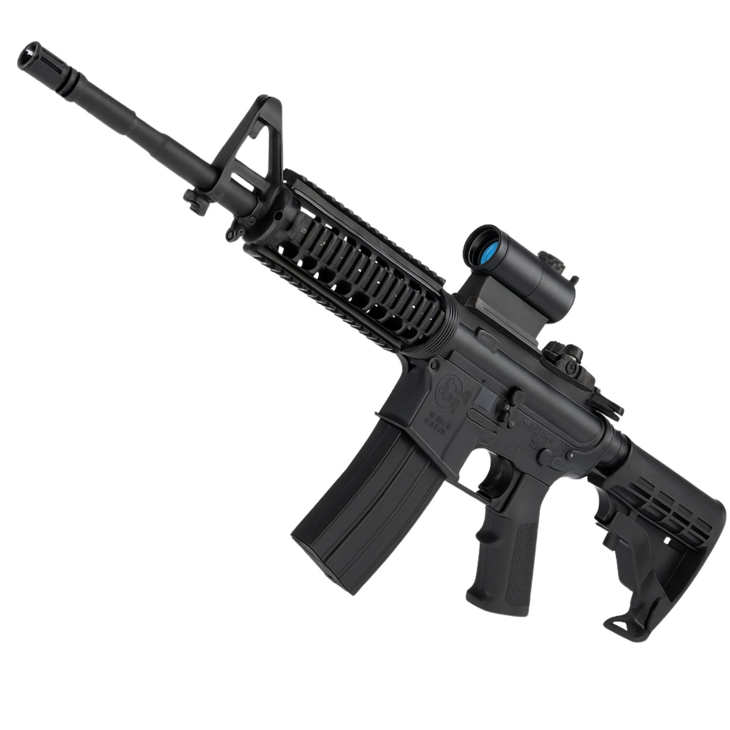 GHK Colt M4A1 RIS 14.5inç GREEN Gas Blowback Airsoft Tüfek - Siyah (GAS ŞARJÖR VERSİYON)