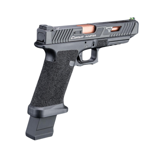 EMG Taran Tactical Licensed JW2 Combat Master GBB Airsoft Gazlı Blowback Tabanca (Siyah – 6.01mm İç Namlu, Taktik Sürgülü)