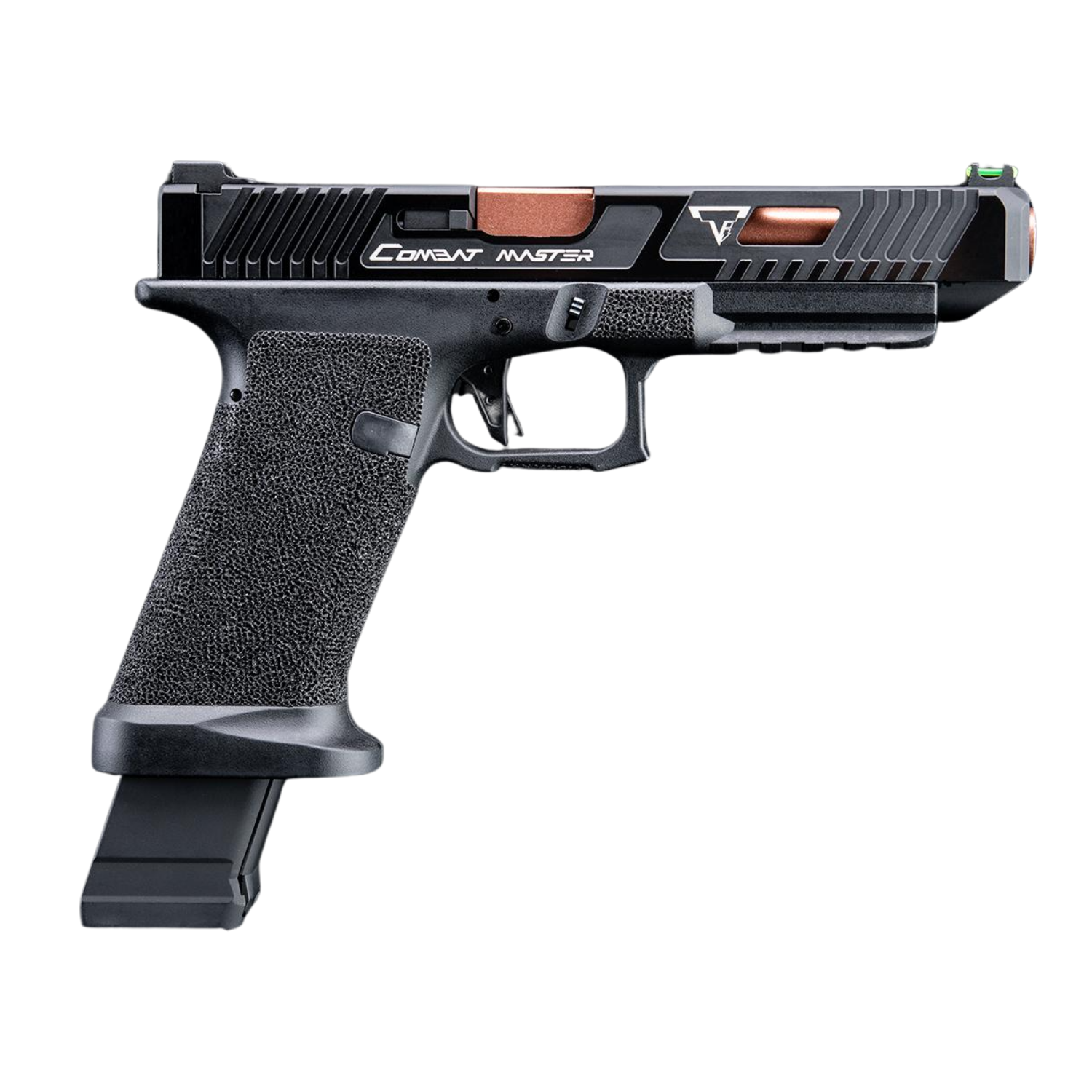 EMG Taran Tactical Licensed JW2 Combat Master GBB Airsoft Gazlı Blowback Tabanca (Siyah – 6.01mm İç Namlu, Taktik Sürgülü)