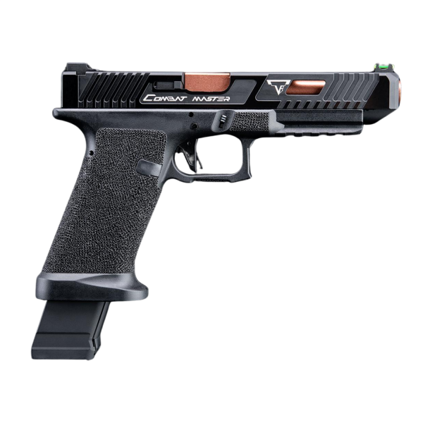 EMG Taran Tactical Licensed JW2 Combat Master GBB Airsoft Gazlı Blowback Tabanca (Siyah – 6.01mm İç Namlu, Taktik Sürgülü)