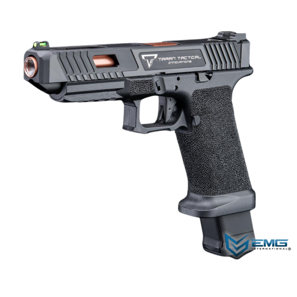 EMG Taran Tactical Licensed JW2 Combat Master GBB Airsoft Gazlı Blowback Tabanca (Siyah – 6.01mm İç Namlu, Taktik Sürgülü)
