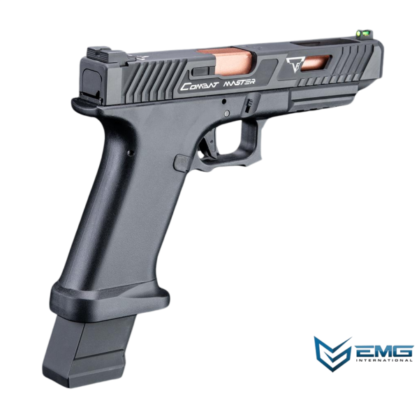 EMG Taran Tactical Licensed JW2 Combat Master GBB Airsoft Gazlı Blowback Tabanca (Siyah – 6.01mm İç Namlu, Taktik Sürgülü)