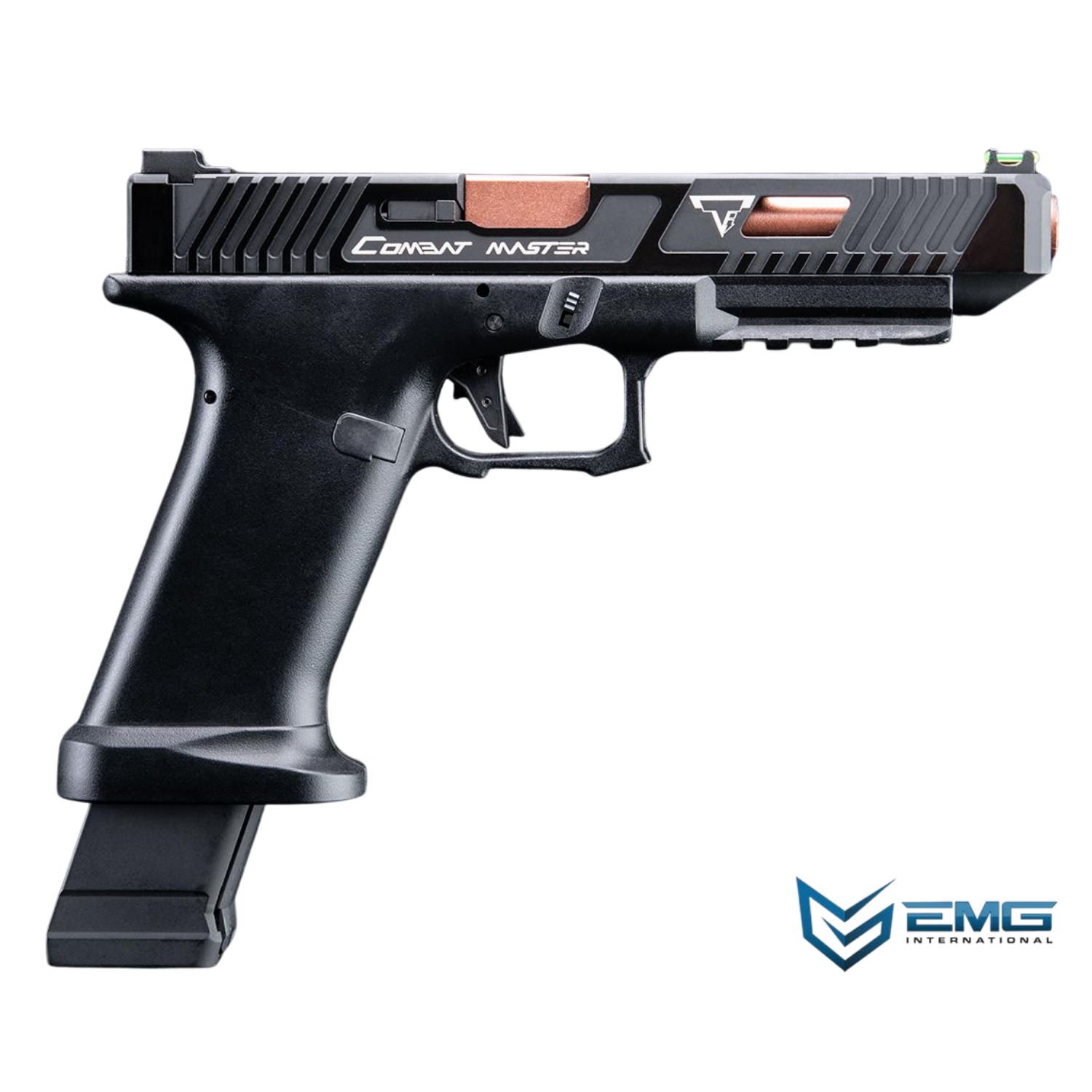 EMG Taran Tactical Licensed JW2 Combat Master GBB Airsoft Gazlı Blowback Tabanca (Siyah – 6.01mm İç Namlu, Taktik Sürgülü)