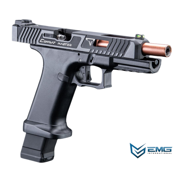 EMG Taran Tactical Licensed JW2 Combat Master GBB Airsoft Gazlı Blowback Tabanca (Siyah – 6.01mm İç Namlu, Taktik Sürgülü)
