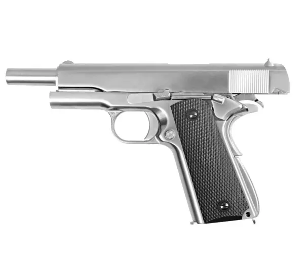 WE COLT 1911 Silver Klasik Siyah Kabza GBB Airsoft Tabanca