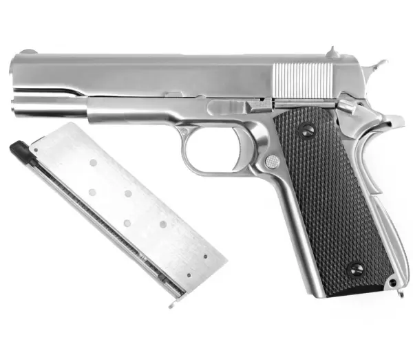 WE COLT 1911 Silver Klasik Siyah Kabza GBB Airsoft Tabanca