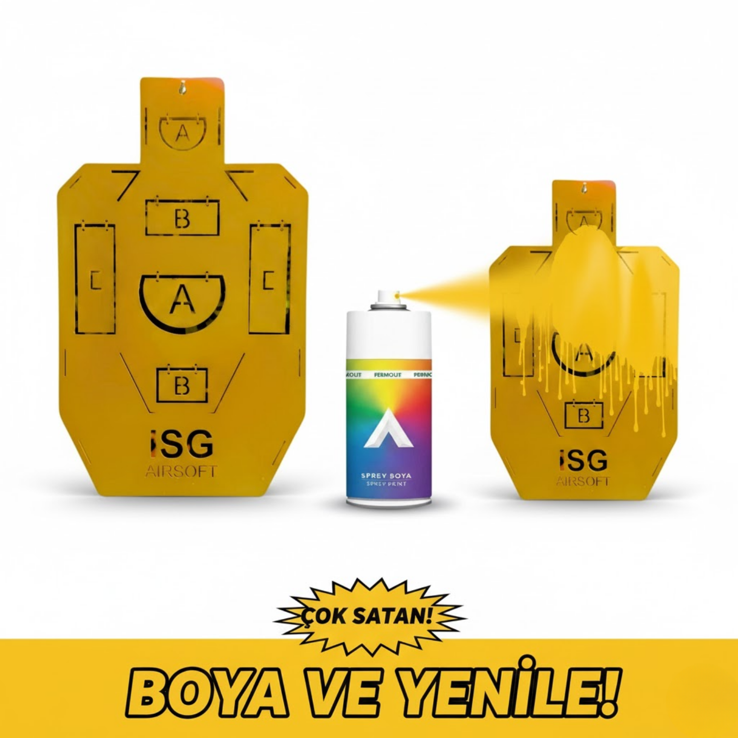 Metal Hedef Yenileme Boyası ( Sarı- Sprey ) 400ml