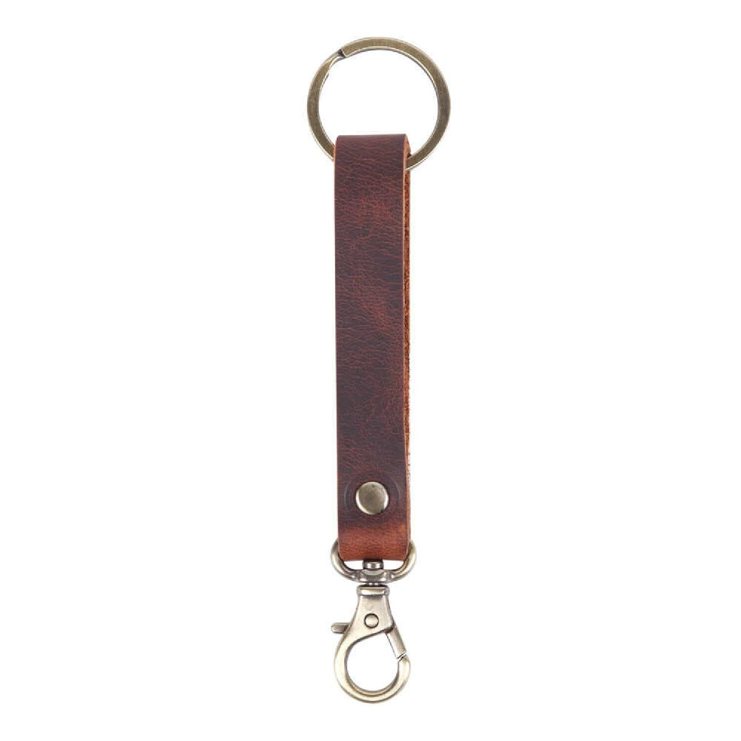 Deri Kancalı Anahtarlık, Koyu Kahve