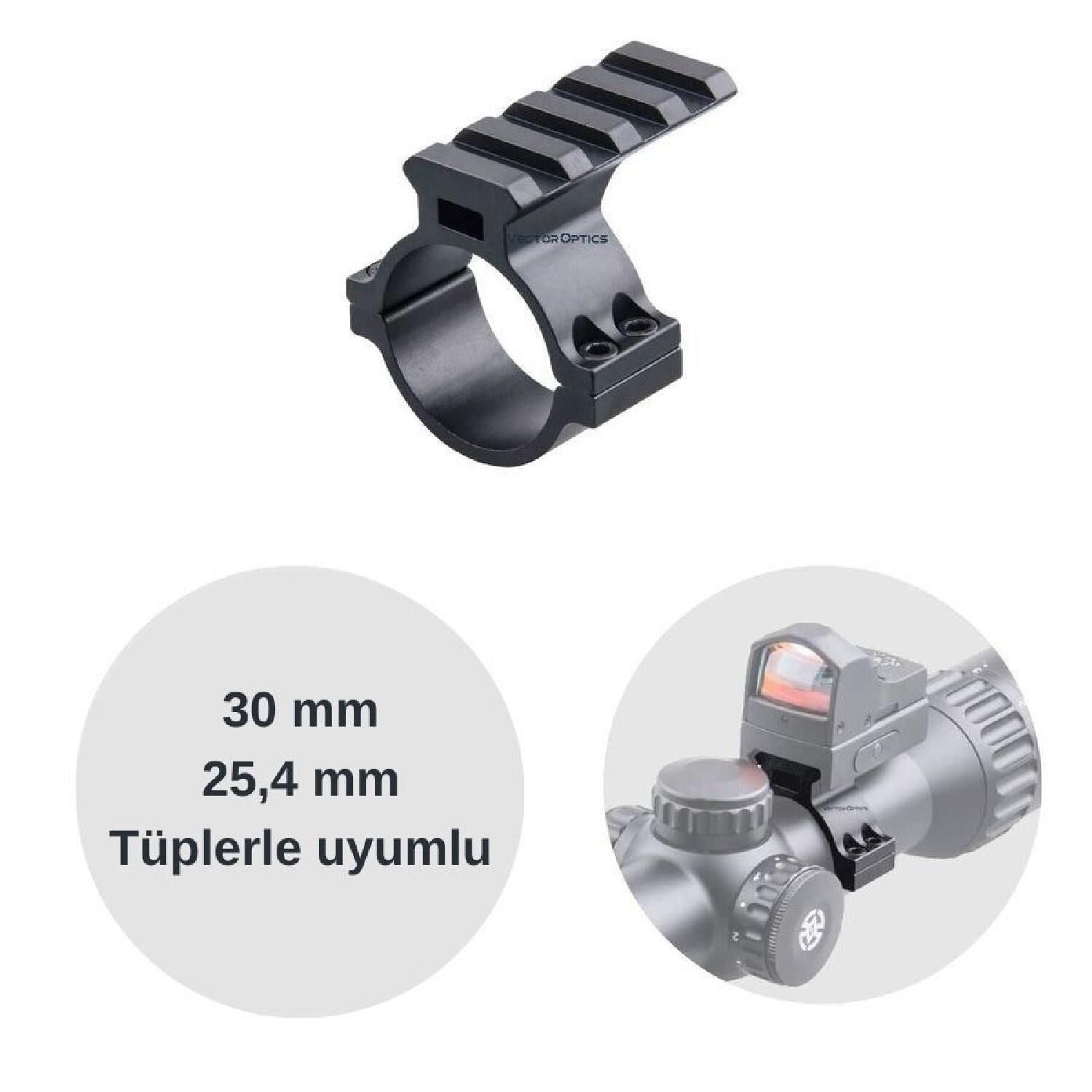 VECTOR Dürbün Üzeri Reddot Montaj Rayı 30mm/25.4mm Tüp Uyumlu