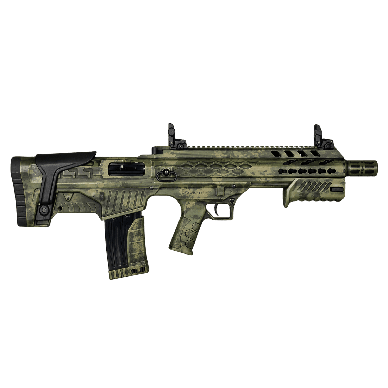 CROSSFİRE T-12 12 CAL. Y. OTO POMPALI YİVSİZ TÜFEK(BULLPUP-DİKEY FİŞEK HAZNELİ) BH-1207 47CM YEŞİL CAMO