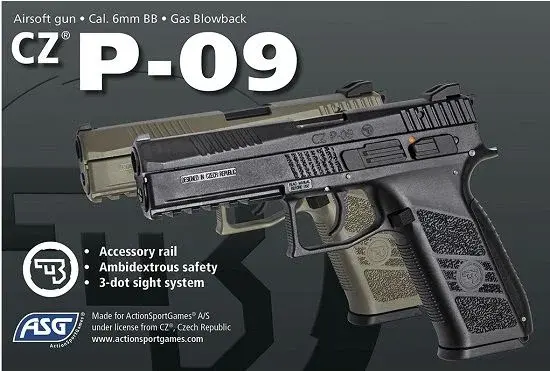 ASG CZ 75 P09 Duty Tan GBB Airsoft Tabanca