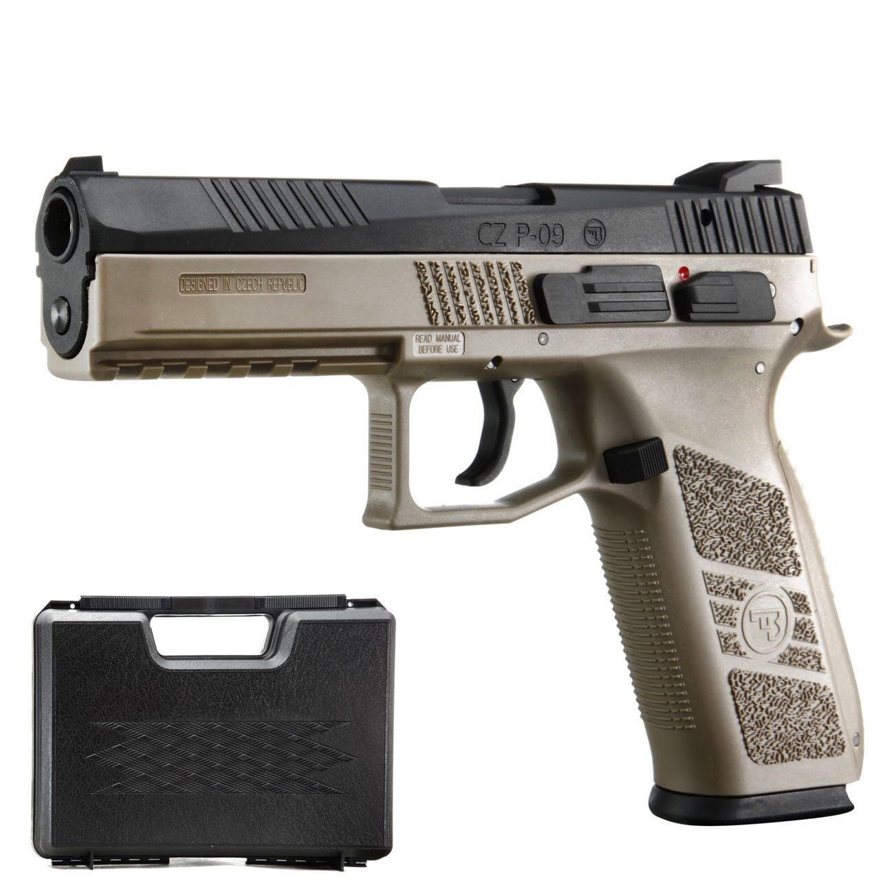 ASG CZ 75 P09 Duty Siyah Tan GBB Airsoft Tabanca / Orjinal Çantasıyla