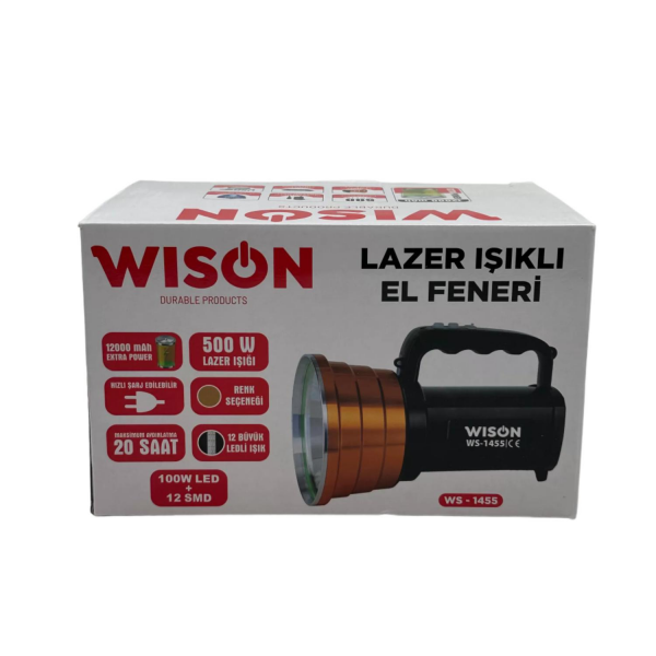 Wison WS-1455 50 Watt 1200 mAh Şarjlı Uzun Menzilli El Feneri