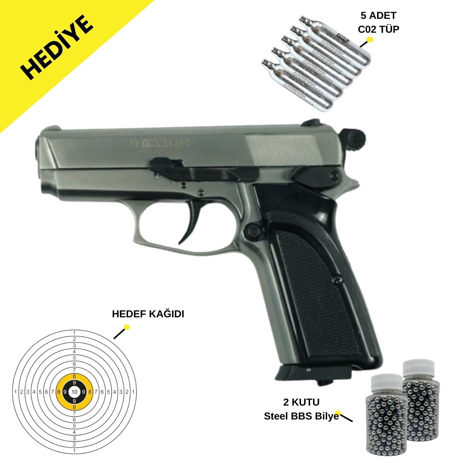 EKOL S66 Compact Füme Havalı Tabanca