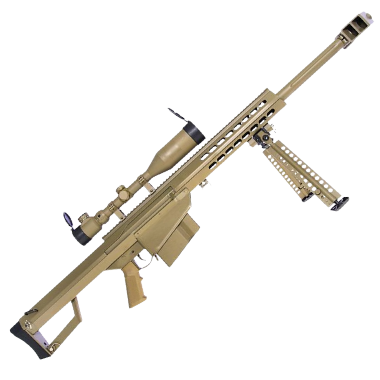 SnowWolf BARRETT M82A1 CQB TAN Kısa Namlu AEG Siyah Airsoft Sniper Tüfeği
