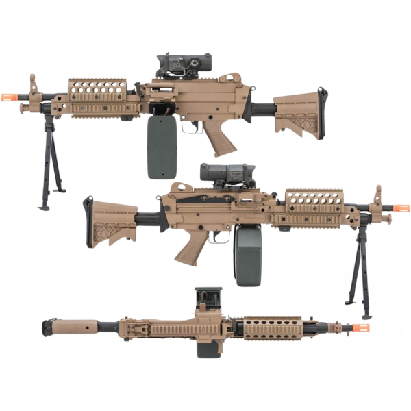 AK FN USA Lisanslı MK46 ''Middleweight'' Airsoft Makinalı Tüfek DARK EARTH
