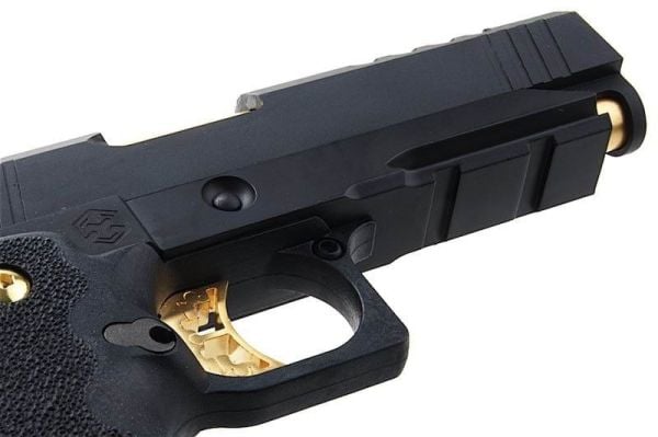 AW HX2711 4.3 Hi-Capa SLIDECUT COMPACT GBB Airsoft Tabanca ( Black/Gold )