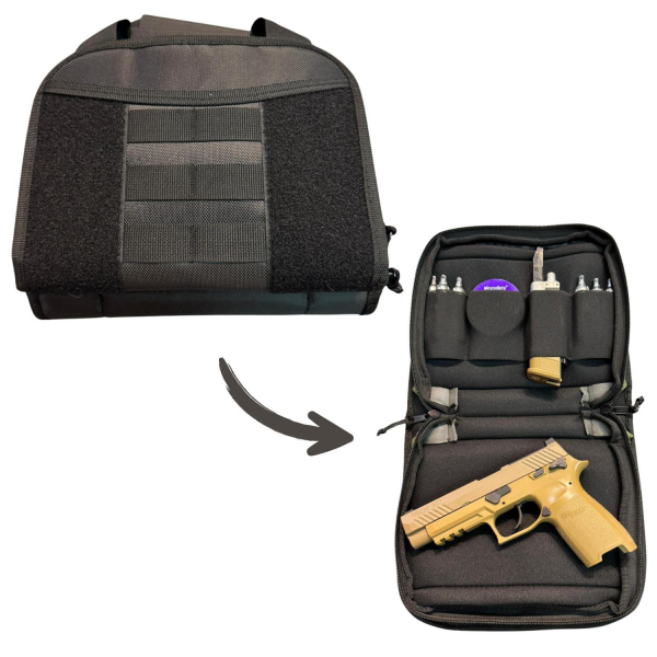 ISG TACTICAL ÇİFTLİ 4 CEPLİ TABANCA ÇANTASI - SİYAH
