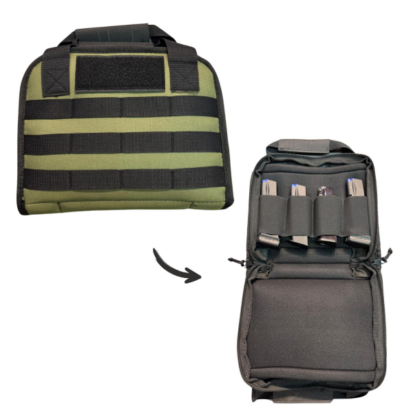 ISG TACTICAL 4 Şarjör Cepli Tekli  Yeşil Tabanca Çantası