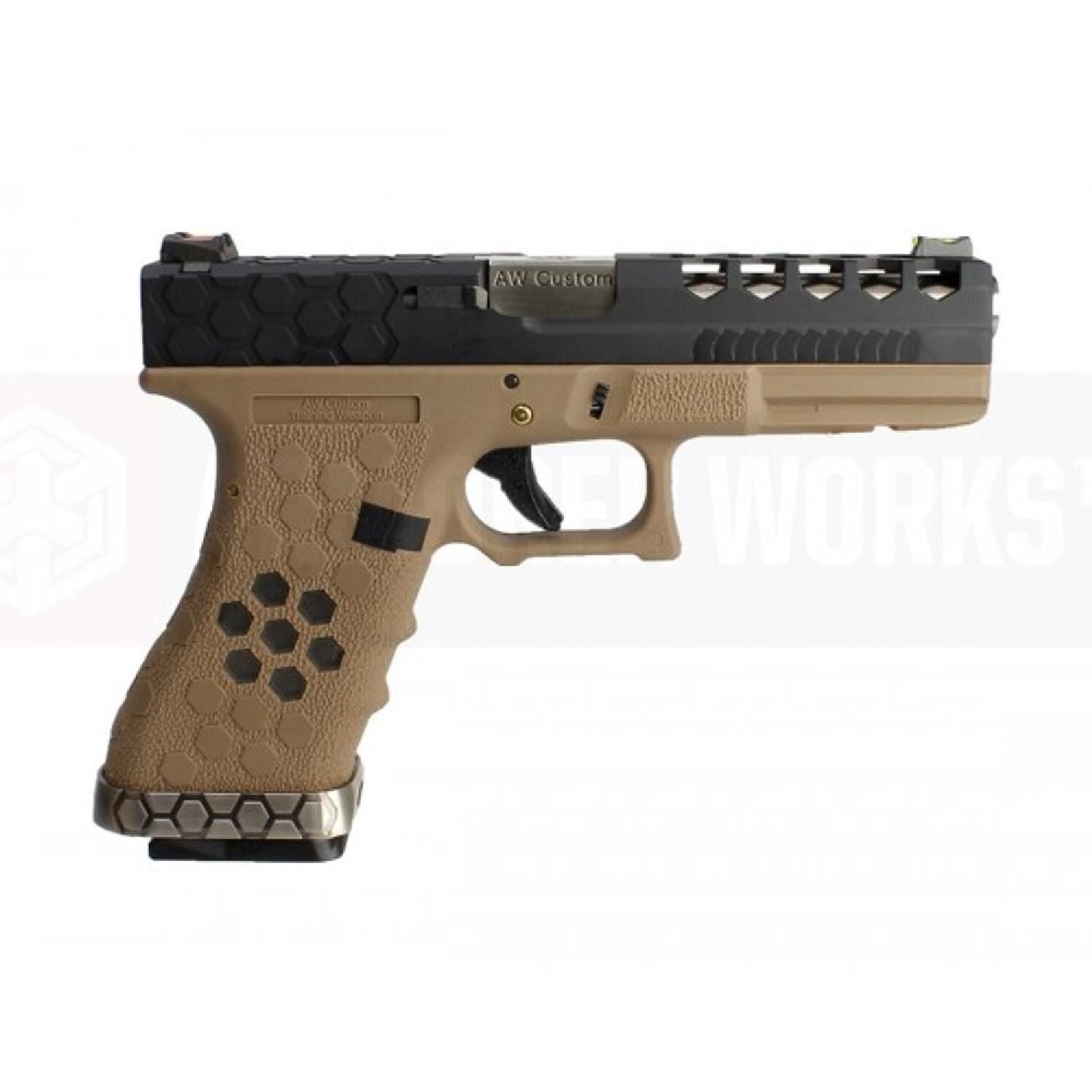 Cybergun AW Glock HexCut VX0111 Tan & Siyah GBB Airsoft Tabanca