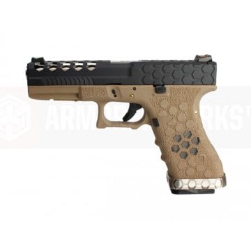 AW VX0111 GLOCK17 G17 HexCut GBB Airsoft Tabanca - Tan - Siyah