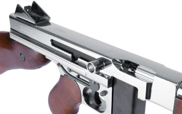Cybergun Thompson M1A1 AEG Silver Gerçek Ahşap Airsoft Tüfek (Real Wood)