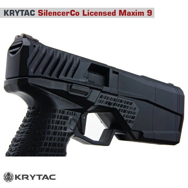 KRYTAC SilencerCo Maxim9 CO2 POWER Airsoft Tabanca SIYAH