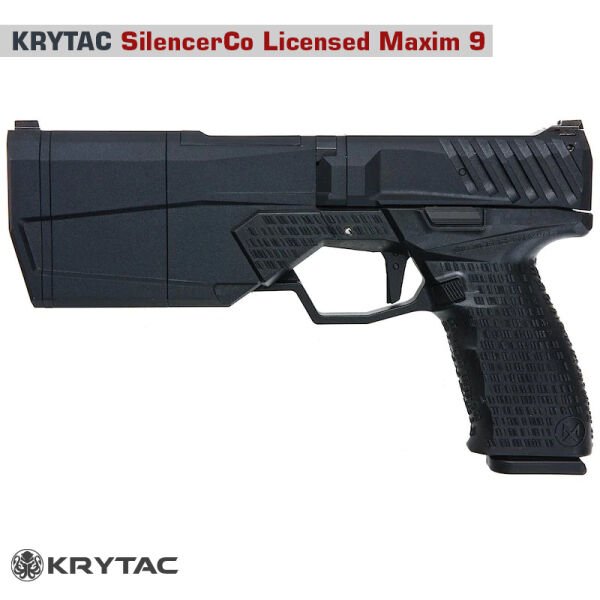 KRYTAC SilencerCo Maxim9 CO2 POWER Airsoft Tabanca SIYAH