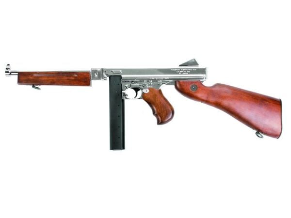 Cybergun Thompson M1A1 AEG Silver Gerçek Ahşap Airsoft Tüfek (Real Wood)