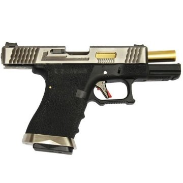 WE GLOCK G19 T3 FORCE GBB BLACK (Silver Slide + Gold Barrel)