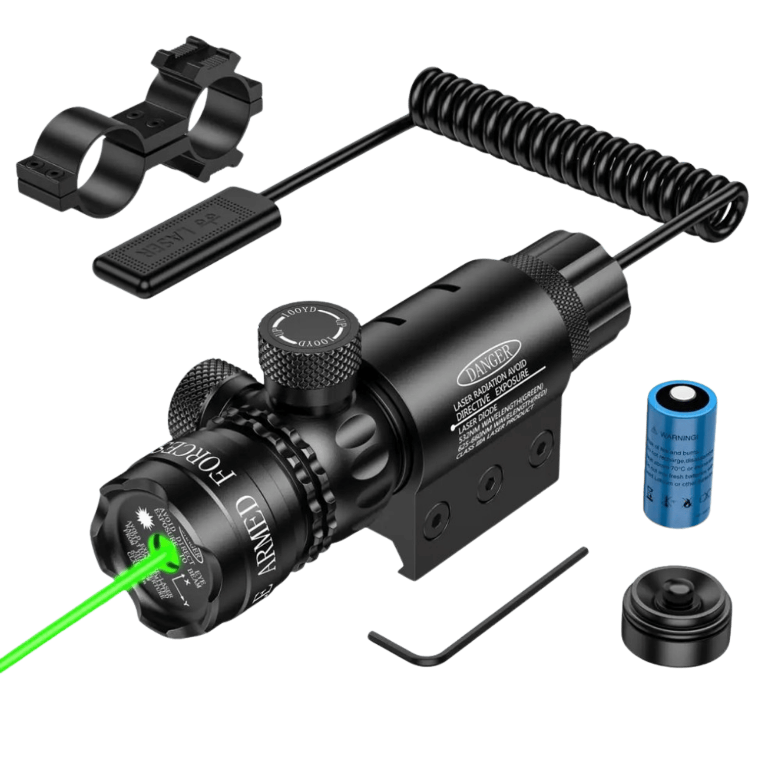 WISON Profesyonel Tüfek Montajlı Yeşil Lazer (532 Nm) | 20 mm Ray Uyumlu | Uzun Menzil - WS-603