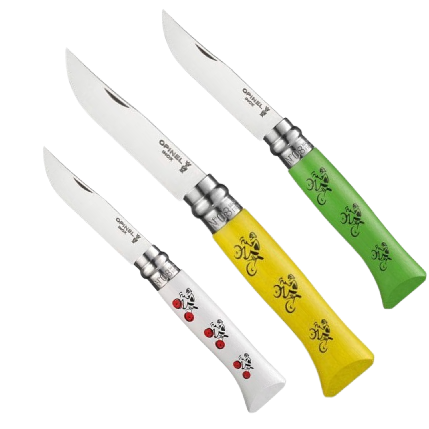 Opinel No.8 Inox Bisiklet İşlemeli Çakı Sandvik 12C27 Çelik