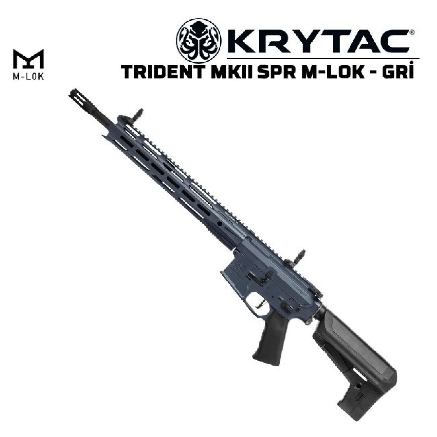KRYTAC Trident MKII SPR M-Lok Gri AEG Airsoft Tüfek