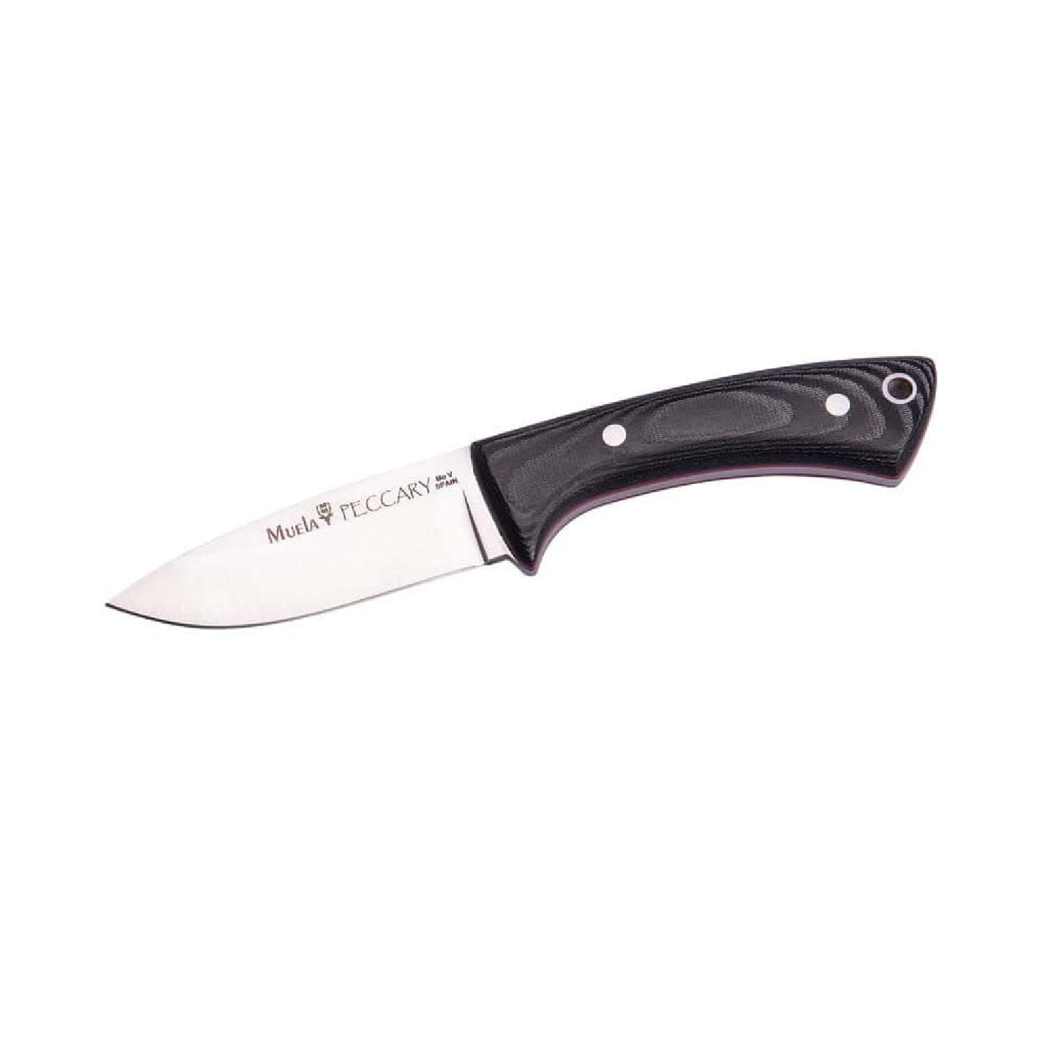 Muela Peccary 7cm Siyah Bıçak, Kanvas Micarta Sap