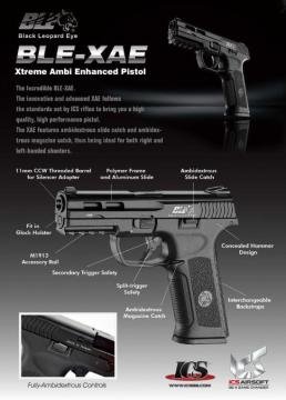 ICS XAE Airsoft GBB Tabanca SIYAH-TAN