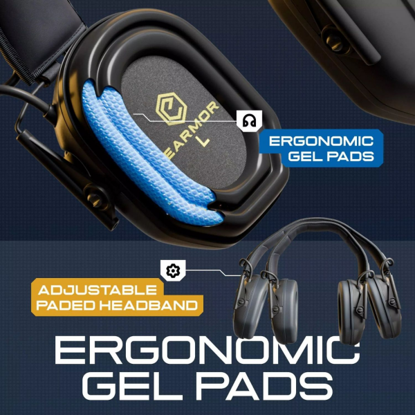 EARMOR M300T Bluetooth Elektronik Atış Kulaklığı Kulak Koruma (Black) Siyah M300T-BK