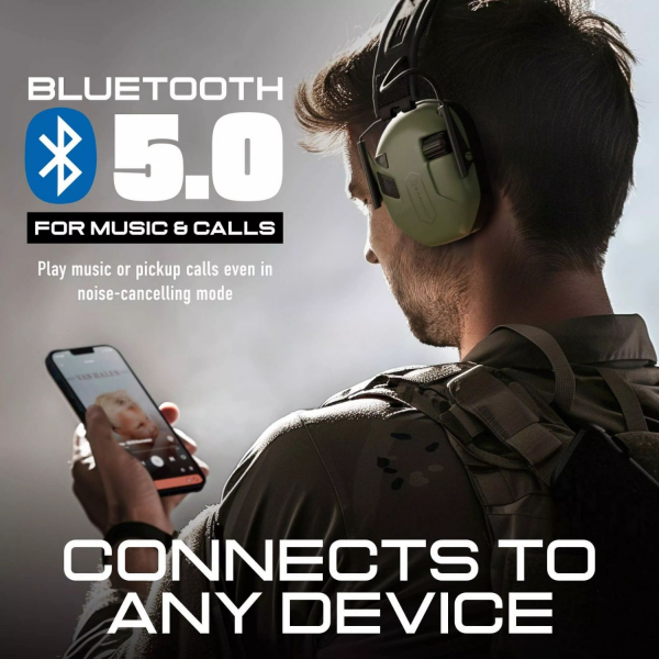 EARMOR M300T Bluetooth Elektronik Atış Kulaklığı Kulak Koruma (Black) Siyah M300T-BK