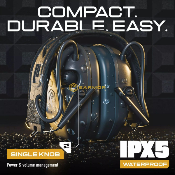 EARMOR M300T Bluetooth Elektronik Atış Kulaklığı Kulak Koruma (Cayote Brown) Kahverengi M300T-CB
