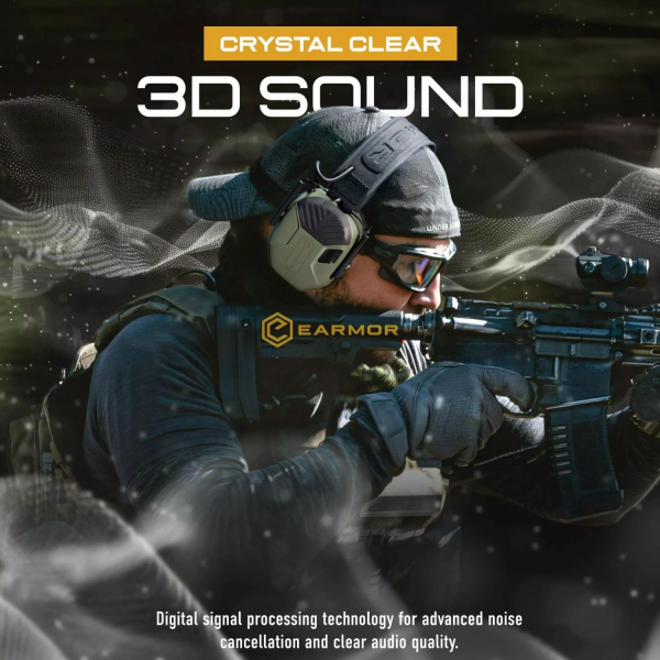 EARMOR M300T Bluetooth Elektronik Atış Kulaklığı Kulak Koruma (Cayote Brown) Kahverengi M300T-CB