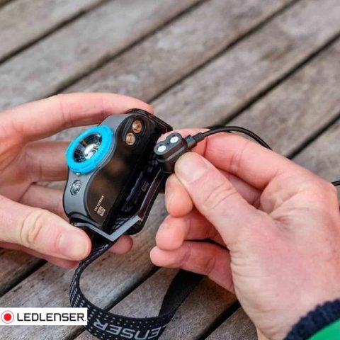 LEDLENSER MH5 502147 BLACK-GREY ŞARJLI KAFA FENERİ