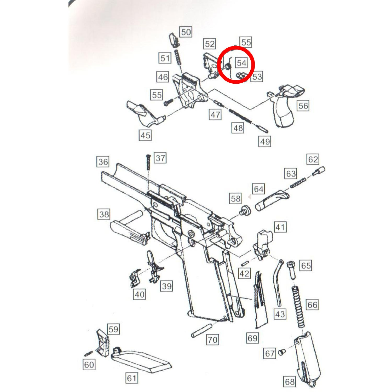 We 1911 Valve Knocker Spring Part No #54
