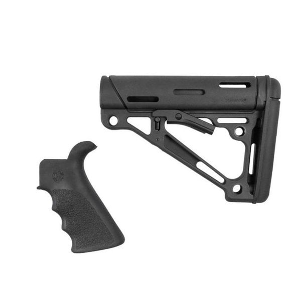 Hogue AR-15 / M16 tüfekler için Mil-Spec Kalıplanmış Beaver Tail Kavrama ve Ayarlanır Dipçik