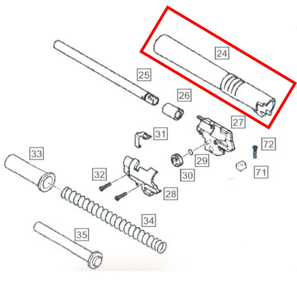 We 1911 Dış Namlu Silver Part No #24