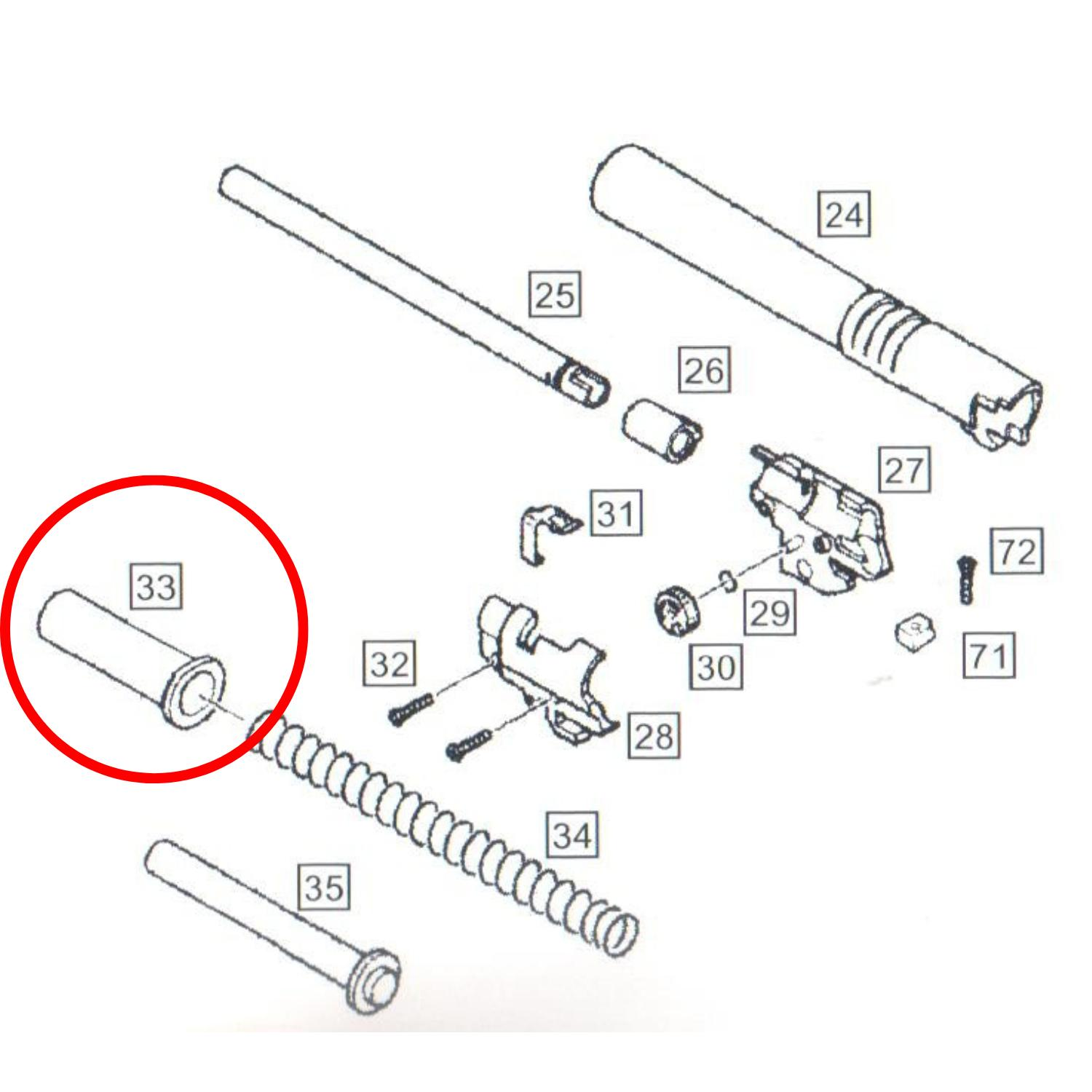 We 1911 Recoil Plug Silver Parts No #33