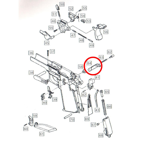 We Colt 1911 Magazine Release Part No #64