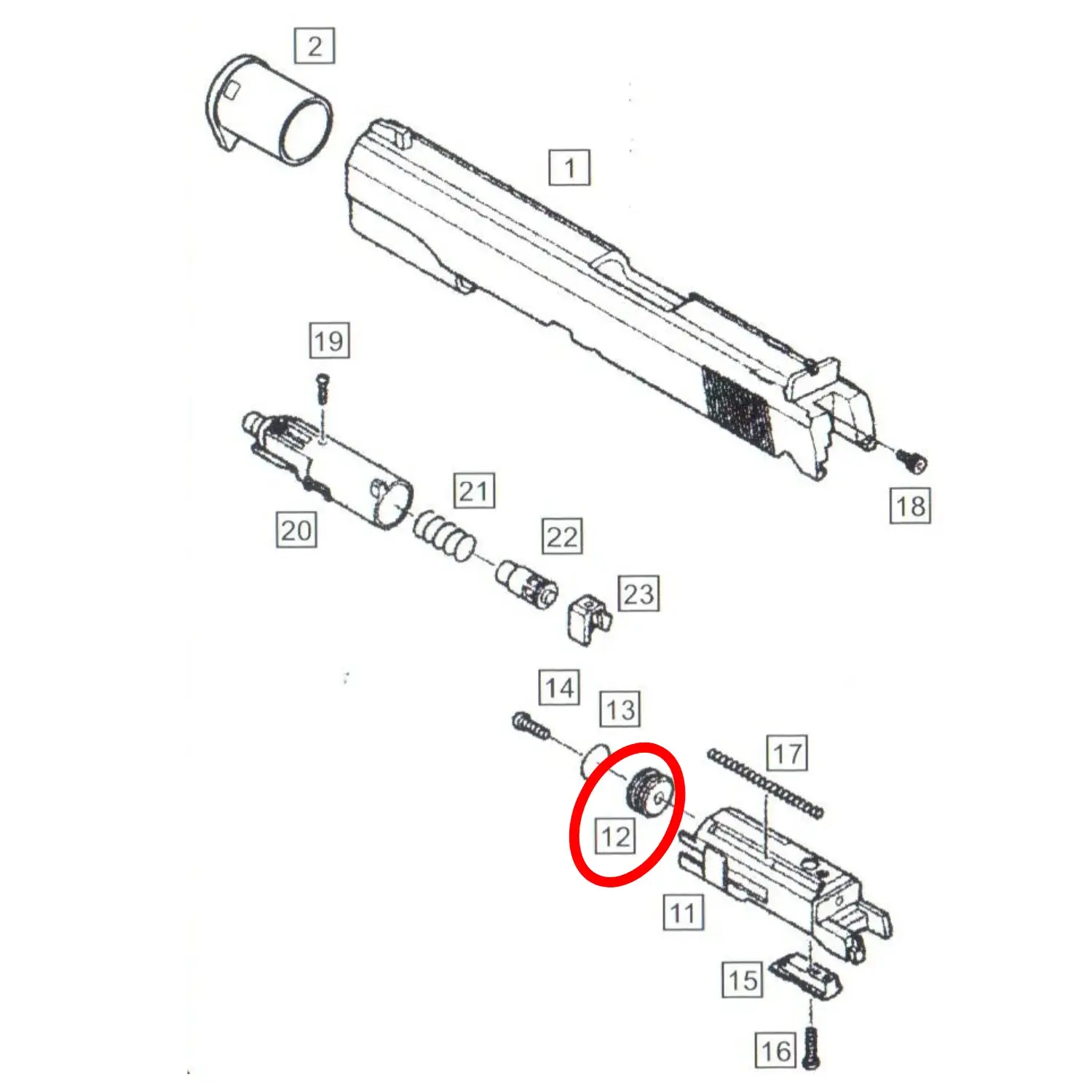 We 1911 Colt Piston Başı Parts No #12