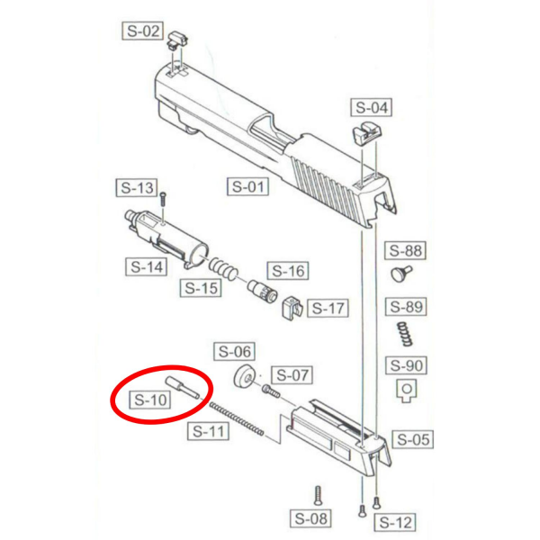WE Sig F226 Replacement Nozzle Spring Pin #10