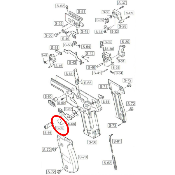 We Sig F226 Replacement Decocker Lever Spring #69