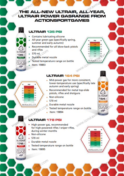 ASG ULTRAİR MEDİUM POWER AİRSOFT ORANGE GAS