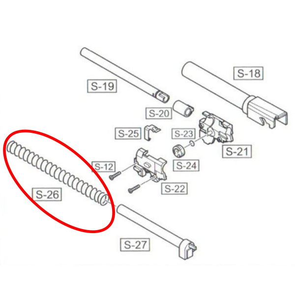 WE Sig F226 Replacement Recoil Spring Part No #26